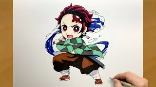 How to draw Chibi Tanjirou Kamado from Demon Slayer | Kimetsu no Yaiba | step by step | draw anime
