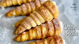 Tasty Cream Rolls | How to make cream horns from scratch | eggless cream rolls with fresh cream