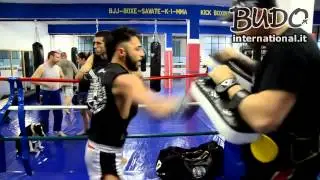 Max Greco - Allenamento ai pao sul ring - University of Fighting - Budo International