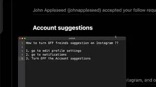 Turn OFF friend suggestions on Instagram Notifications | Instagram | Solution 100% worked