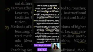 Teaching Aptitude 1 Syllabus #teachingaptitudeclass