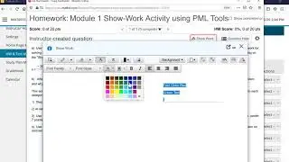 Changing the Font Colo in Pearson MyLabs Show Work (MyMathLab)