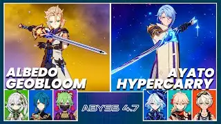 NEW Spiral Abyss 4.7 - C0 Albedo Geobloom & C1 Ayato Hypercarry | Floor 12 9 Stars Genshin Impact
