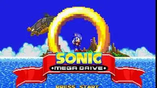 Sonic Mega Drive - Title Screen | Sprite Version