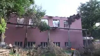 Lugansk. School №7 Target Ukraine Artillery. 05 Aug 2014 (LPR)