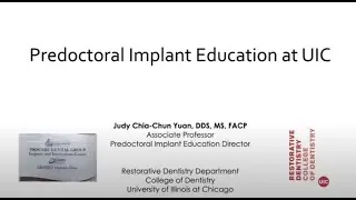 Predoctoral Implant Education at UIC