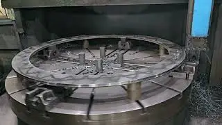 Machining large chain sprockets.