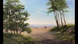 Как рисовать  ПЕСОК , берег моря акрилом. How to paint sand, seashore in acrylic.
