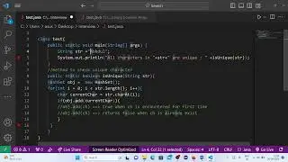 #8- Find Unique Characters In A String Using HashSet | Interview Coding Questions 
