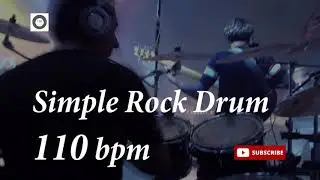 Simple Rock Drum Groove - 110 bpm - HQ