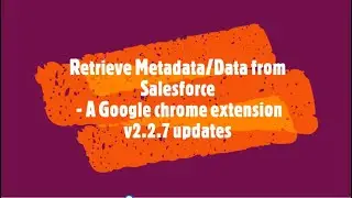 Retrieve Metadata/Data from Salesforce - A Google chrome extension | Version 2.2.7 Updates | DEMO