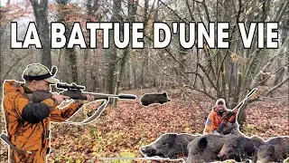 CHASSE AU SANGLIER EN BATTUE - 4 SANGLIERS EN 30min
