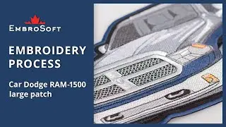 EMBROIDERY PROCESS | Car Dodge RAM 1500 Large Embroidered Patch