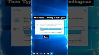 How to open directx diagnostic tool by run command || Dxdiag windows 10 #shorts #windows #run