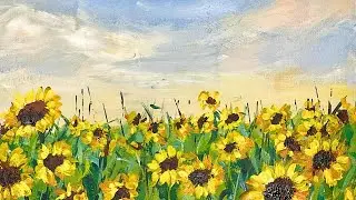 Acrylic Sunflowers Painting Tutorial