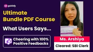 What Users Says | Guidely Bundle PDF Course | Ms Arshiya Cleared SBI Clerk | 