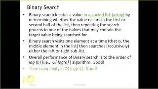 CSE1322S02L05 Review of Searching and Sorting Algorithms with Pseudocode Example