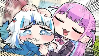 Shy Gura was helped by shy Aqua【Komainu / Clip / Hololive】