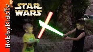 Star Wars Lightsabers Toy Review + BATTLE! Epic Lights and Sounds HobbyKidsDisney