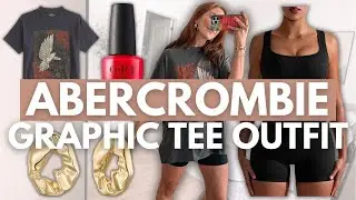 ABERCROMBIE Graphic Tee Outfit | Summer Fashion 2024 | Try On Haul Today | Abercrombie Try On Haul