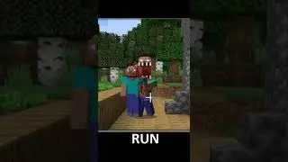 Scary herobrine and Steve in Minecraft 