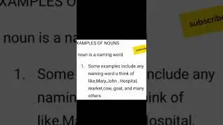 examples of nouns#youtubeshorts #shortfeedshorts#subscribe