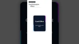 Web Design 03 : Create an amazing card animation effect using html and css | #ytshorts #html #css