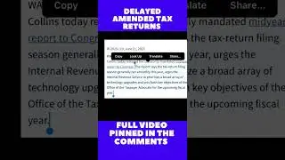 TAXPAYER ADVOCATE REPORT on DELAYED AMENDED TAX RETURNS