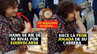 Reacción: KARMA INSTANTANEO para Hans Niemann, se burla de su rival y luego pierde como NOVATO