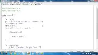 Perfect Number By Function in C Programming