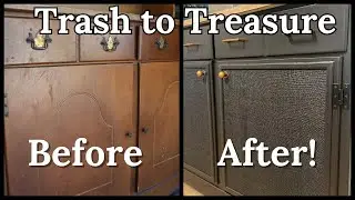 Coffee Bar Makeover // Dated Hutch Makeover // Facebook Marketplace Flip