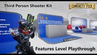 Third Person Shooter Kit - Unreal Marketplace - features level with Paragon character
