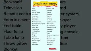 Living Room Vocabulary, Living Room Common words, Part 1 