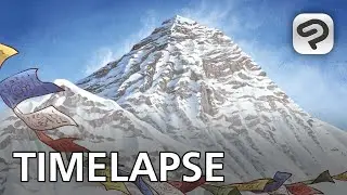 Digital Art Timelapse | Expedition Mount Everest cover | CLIP STUDIO PAINT