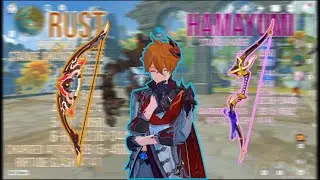 HAMAYUMI VS RUST on Childe Tartaglia - Detailed Damage Comparison  |Best 4 Star Bow Weapon