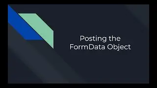 Posting the FormData Object