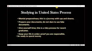 The process of studying in the United States (step 1)