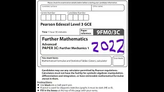 Further Mechanics 1 2022 Pearson Edexcel A level further maths