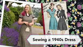 Sewing a 1940s Dress Out of Vintage Cotton | Vintage sewing project + sew with me