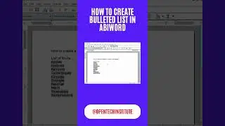 Create bulleted list #abiword #abiwordtutorial #shorts
