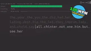 135 wpm with no mistakes (Keybr.com Typing Speed)