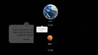 How many Earth Days does Mars take to complete one complete rotation? #mars #redplanet #planet