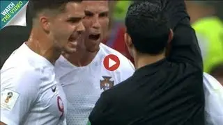 Ronaldo shouts Fuck You In the Referee's Face to get only a Yellow Card