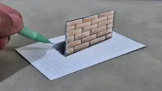 3d drawing  wall on paper for beginners