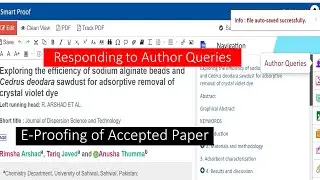Submitting PDF Proof to Journal | Author Queries | e-Proofing of Accepted Paper | Young Researchers