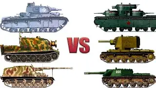 Танки и САУ СССР против танков Германии / Russian tanks vs german tanks