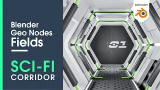 Blender 3D Geometry Nodes Fields - Sci Fi corridor Animation