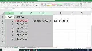 Payback Period Analysis Explained with Example using MS Excel