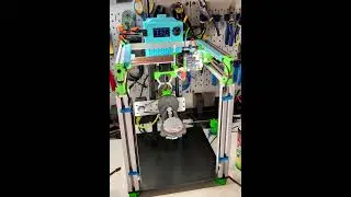 mod0 coreXY 3D printer with wireless extruder (CAN + power transmitted via copper rails)