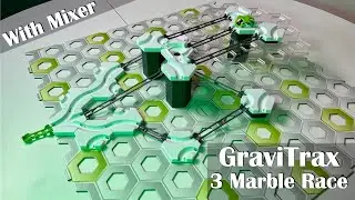 GraviTrax 3 Marbles Race With Mixer - Who Will Win? BLUE, RED or GREEN?